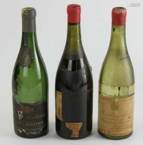 (3) Bottles, Montrachet, DRC, Schloss