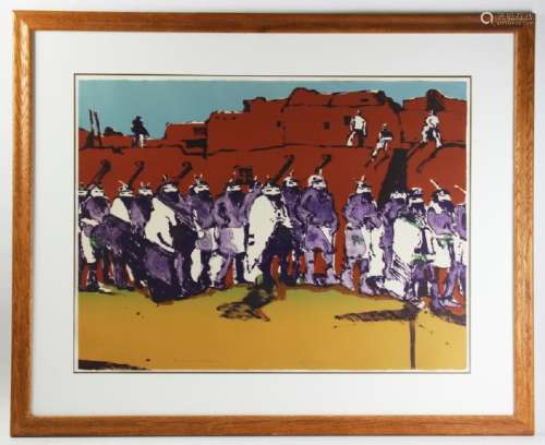 Fritz Scholder, Colored Lithograph