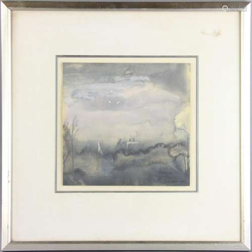 Signed L Meshberg, Landscape, Watercolor