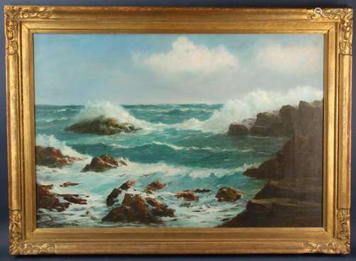 Signed Robert Wood, Rocky Shore