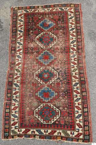 Antique Caucasian Medallion Rug