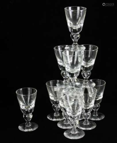 Set of Signed Steuben Blown Glass Goblets