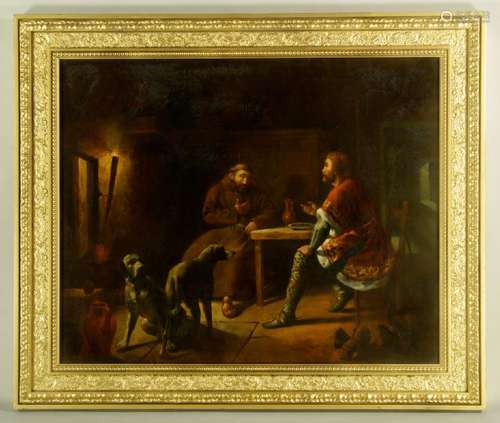 19thC English School, Interior Scene, Oil on Canvas