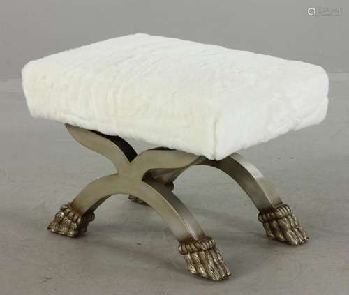 Victorian Style Silver Painted Stool