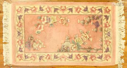 Chinese Sculptured Floral Rug