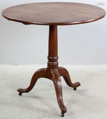 19thC Sheraton Style Tilt Top Candlestand