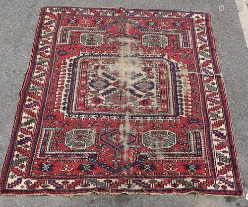 Antique Caucasian Pile Rug