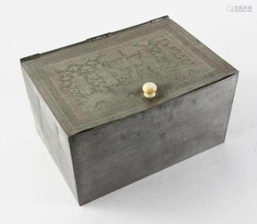 19thC Chinese Export Pewter Box
