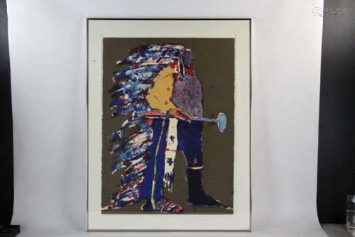 Fritz Scholder, Colored Lithograph