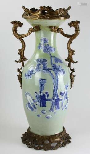 Large Chinese Green Glazed Porcelain Vase