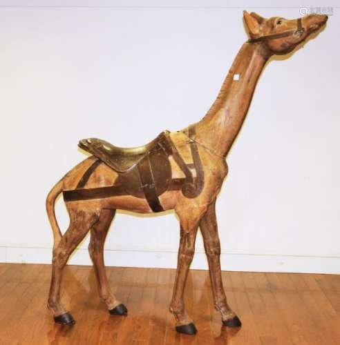 Rare Carved Carousel Giraffe