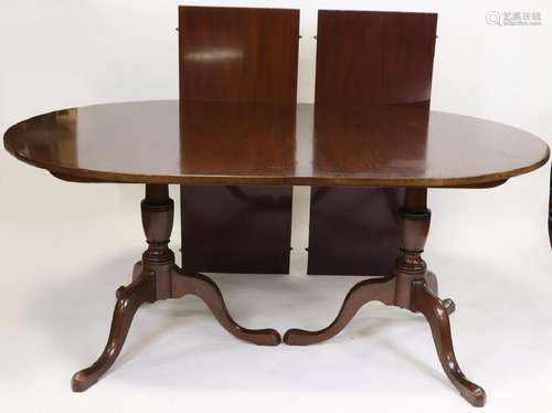 Double Pedestal Mahogany Dining Table