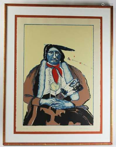 Fritz Scholder, Colored Lithograph