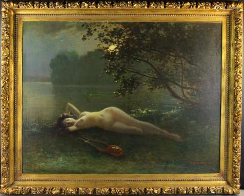 Signed Alexandre Brunet, Barbison School Nude