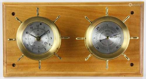 West German Weather Clock & Barometer Set