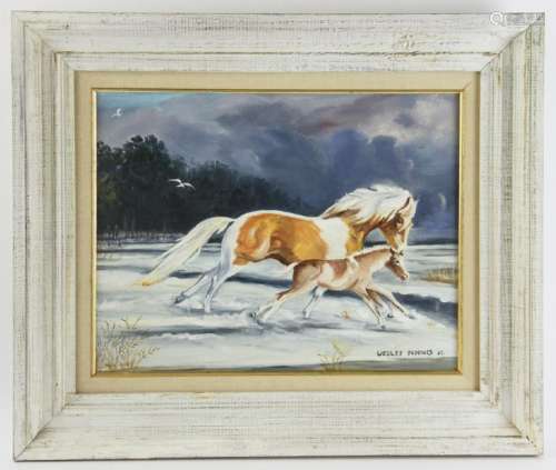 Wesley Dennis, Horses, Oil on Canvas