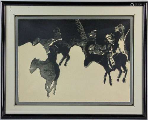 Fritz Scholder, Black and White Lithograph