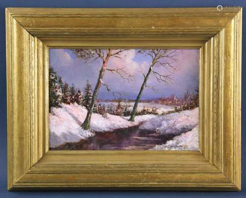 Signed Mulhaupt, Winter Forest Landscape