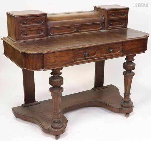 19thC English Mahogany Desk