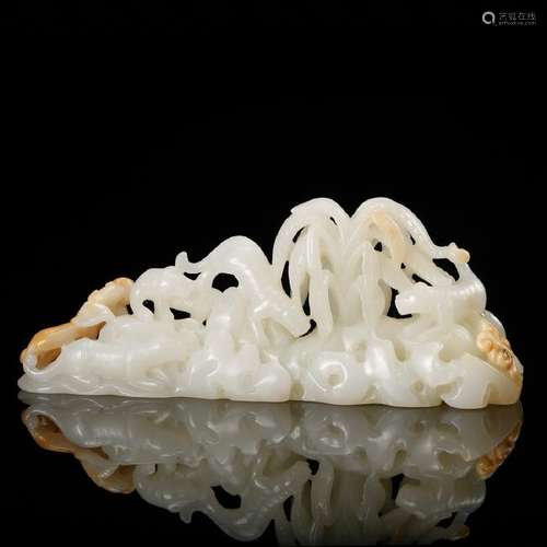 CHINESE WHITE JADE CARVED BRUSH REST