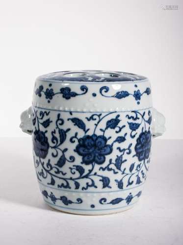 CHINESE BLUE WHITE MINI PORCELAIN DRUM STOOL