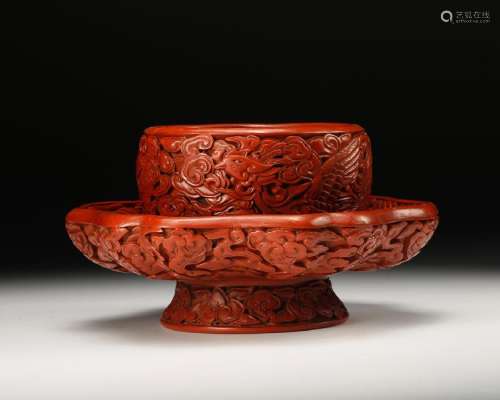 CHINESE CINNABAR LACQUER BOWL