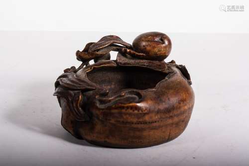 CHINESE BAMBOO CARVED WATER COUPE