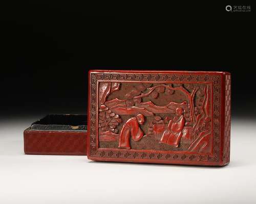 CHINESE CINNABAR LACQUER COVER BOX