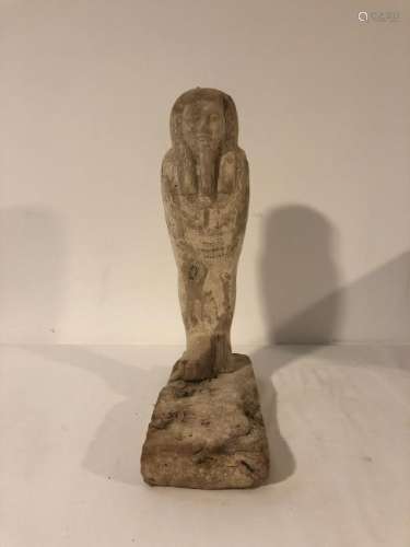 EGYPTIAN WOODEN MUMMY WITH BASE