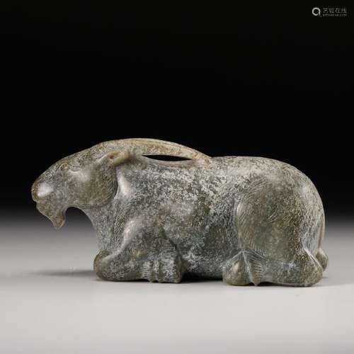 CHINESE ARCHAIC JADE SHEEP