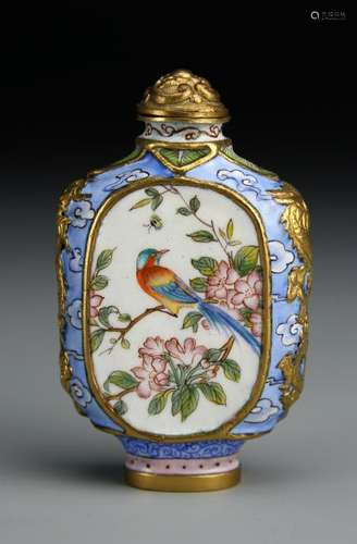 Chinese Enameled Copper Snuff Bottle