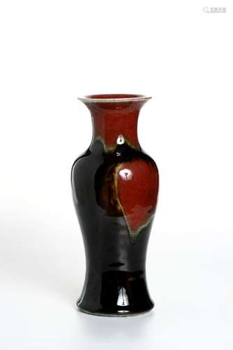 Chinese Flambe-Glazed Baluster Vase