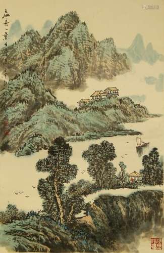 Chinese Scroll Painting of Landscape