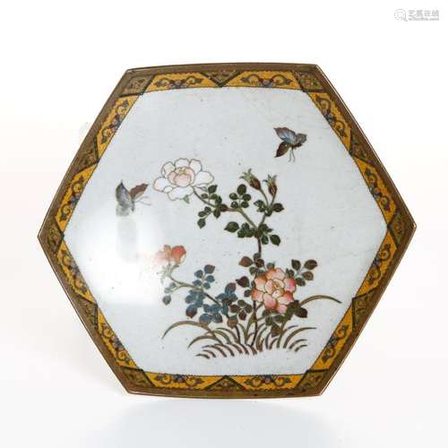 Chinese Hexagonal Cloisonne Dish