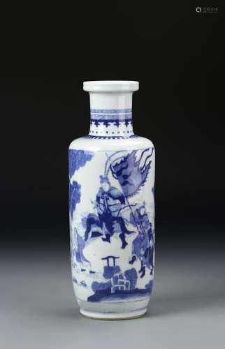 Chinese Blue and White Rouleau Vase