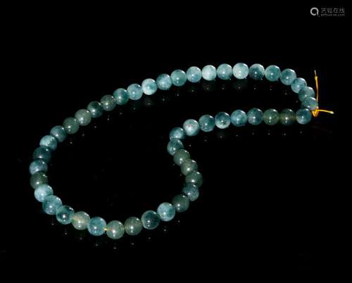 Chinese Aquamarine Beads Necklace