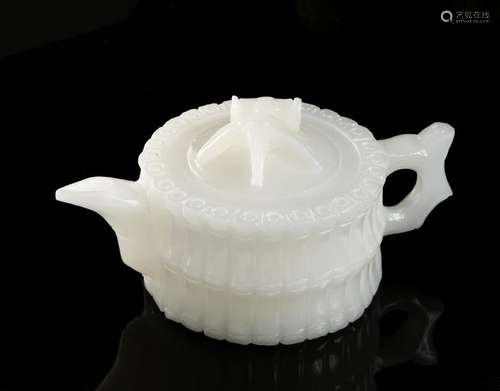 Chinese Glass 'Bamboo' Teapot