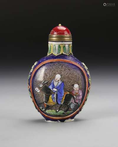 Chinese Enameled Peking Glass Snuff Bottle