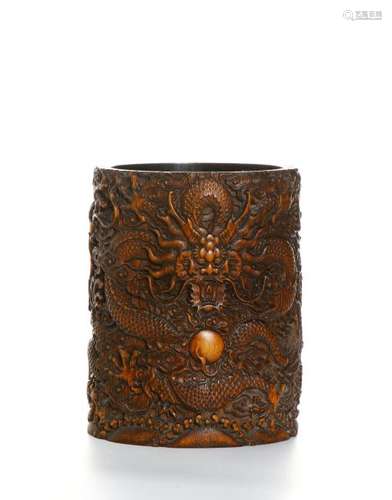 Chinese Carved Bamboo Brushpot