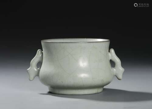 Chinese Kuan-Type Censer With Handles