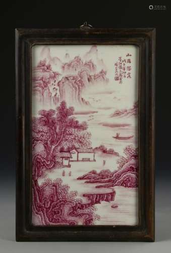 Chinese Famille Rose Plaque