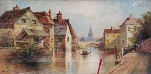 Signed, 19th C. European School Canal Scene