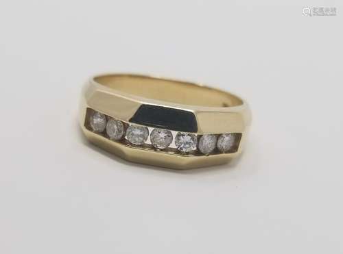 Men's 14K Yellow Gold & Diamond Ring