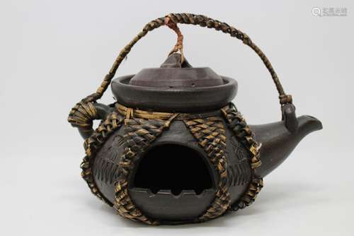 Inuit Carved Clay Lantern Teapot