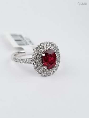 1.6ct Ruby & Diamond Platinum Ring