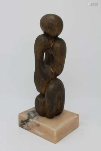 Signed, Mid Century Abstract Bronze Sculpture