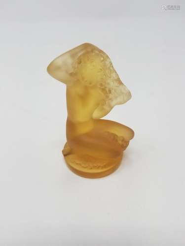 Lalique Floreal Amber Crystal Figurine