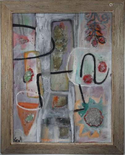 Kroll, Signed Mid Century Abstract Painting