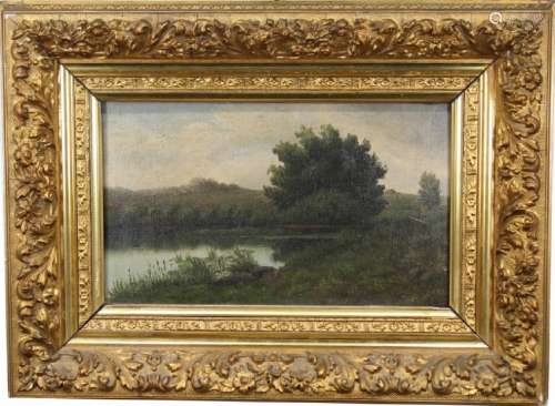 Signed, 19th C. American River Landscape