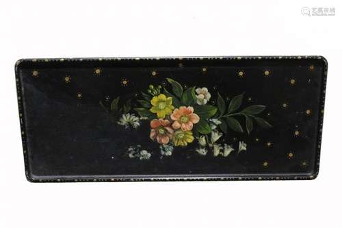 English Victorian Hand Painted Tole Tray